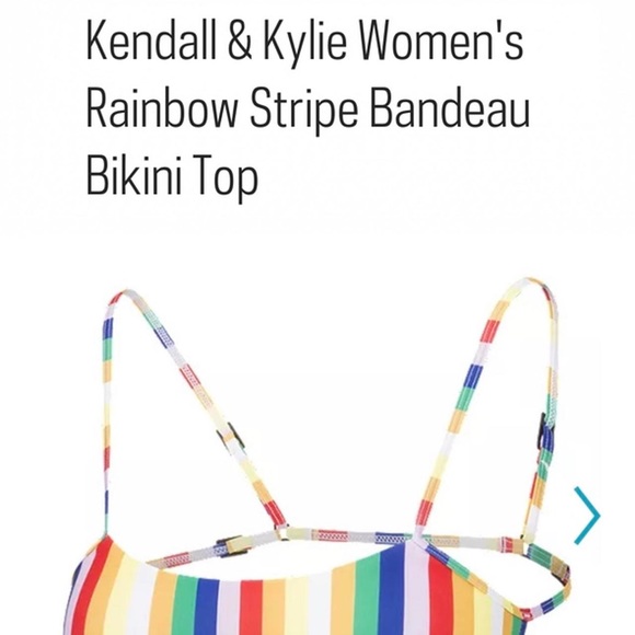 Kendall & Kylie Striped Rainbow bandeau bikini top - Picture 2 of 3